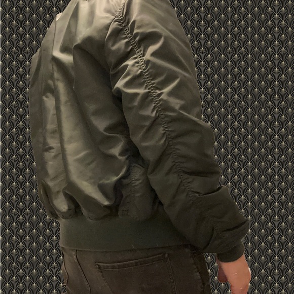 Ring Of Fire dark olive/ orange flight bomber jacket Large - Picture 7 of 7